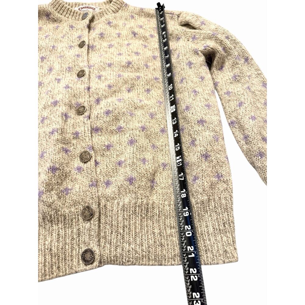 VINTAGE Cambridge Dry Goods Cardigan Sweater Medium Metal Buttons 3492-10 - Picture 8 of 13